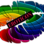 rainbow lips logo with Eroticon written across