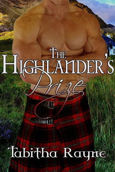 A burly naked male torso crosses his arms looking like he's about to administer a damn good punishment to someone who loves spanking! he has a red and black kilt with Scottish mountains in the background.