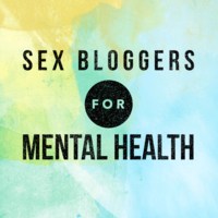 sex bloggers for mental health logo - blue background black font