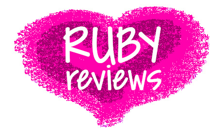 Ruby Glow logo two tone pink heart with Ruby Review written in white