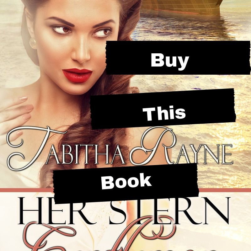 book cover Her Stern Gentleman by Tabitha Rayne with ocean liner and 1950s style woman on the front